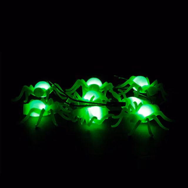 VFM e-Store Halloween LED Spider Lights, Set of 8, Green – 1