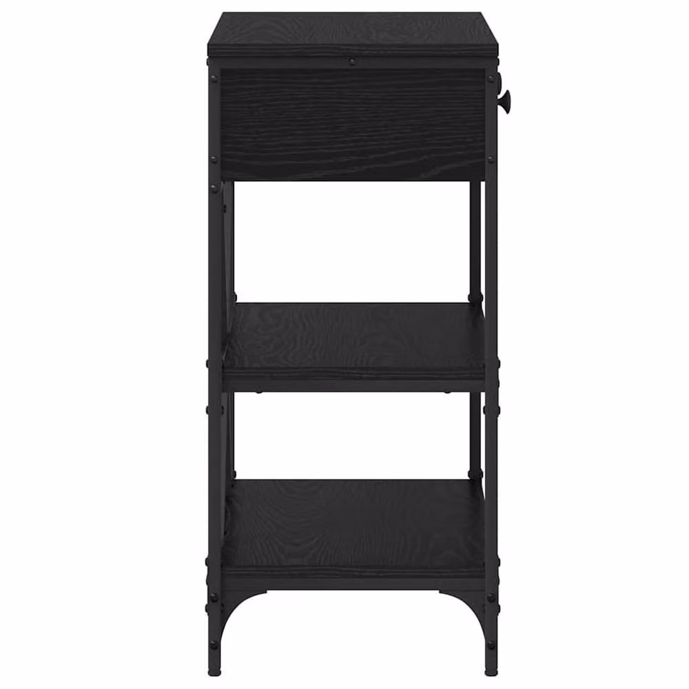 Berkfield Home Modern Black Oak Console Table with X-Frame, W/D/H: 75 x 34.5 x 75 cm – 7