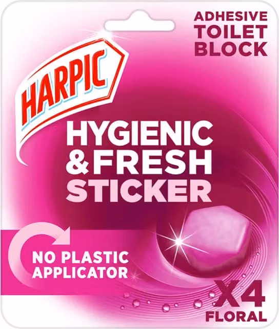 Harpic Toilet Stickers Floral Pink, Pack of 4, 48g