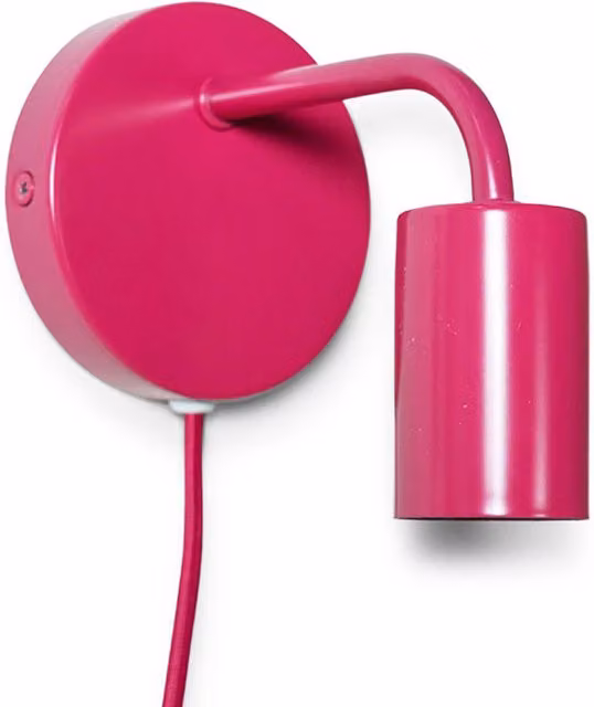 ValueLights Jordy Colour Pop Plug In Wall Light in Raspberry Pink