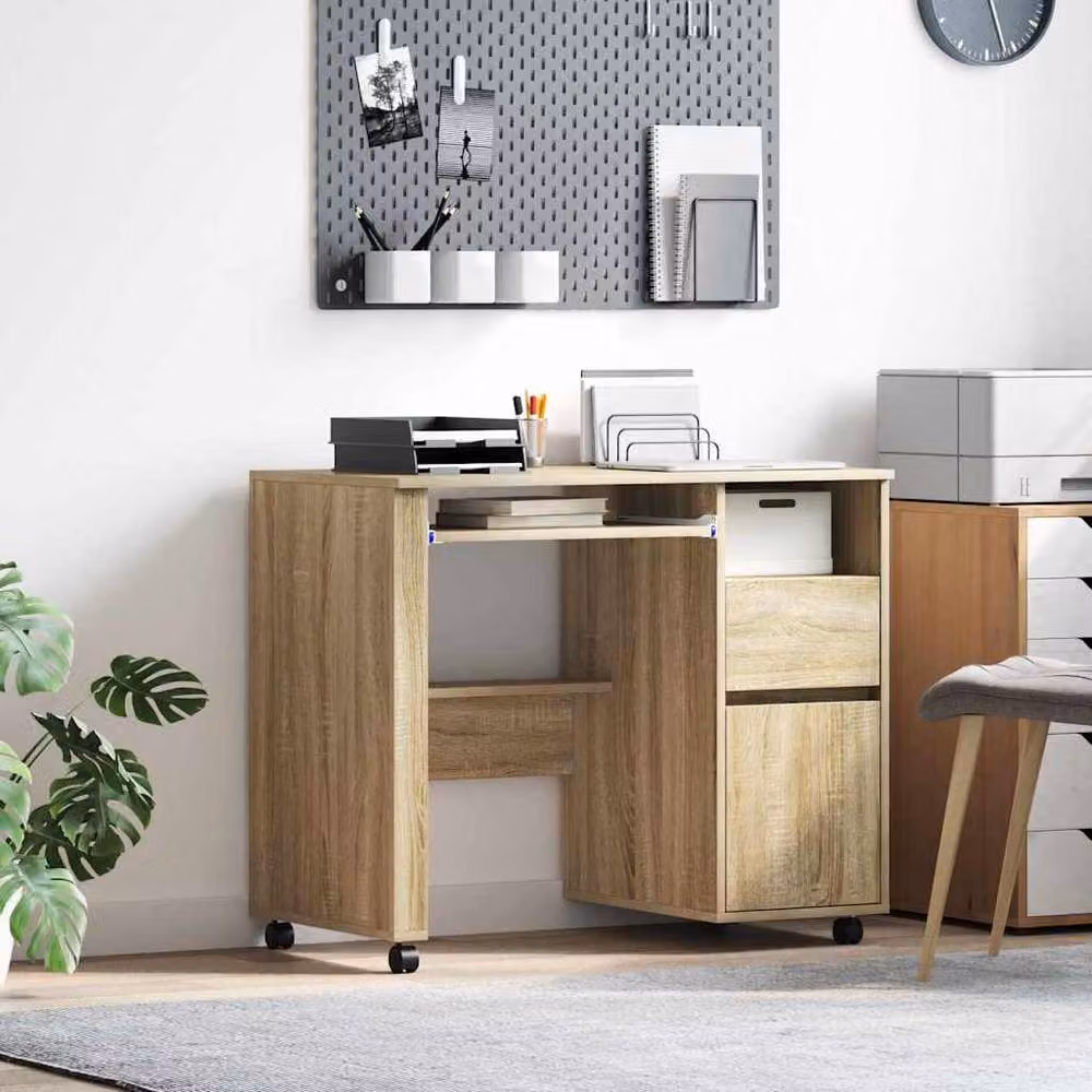 Berkfield Home Sonoma Oak Writing Desk in Beige – 2