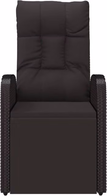 Berkfield Home Reclining Garden Chair with Cushions in Black Poly Rattan and Steel – 1
