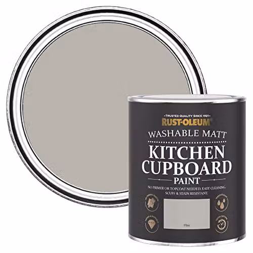 Rust-Oleum Water Based Kitchen Cupboard Paint in Matt Grey, 750ml – 1