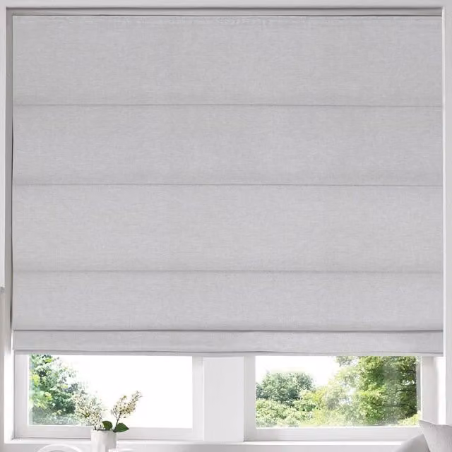 Terrys Willow Made to Measure Blackout Roman Blind in Silver Polyester