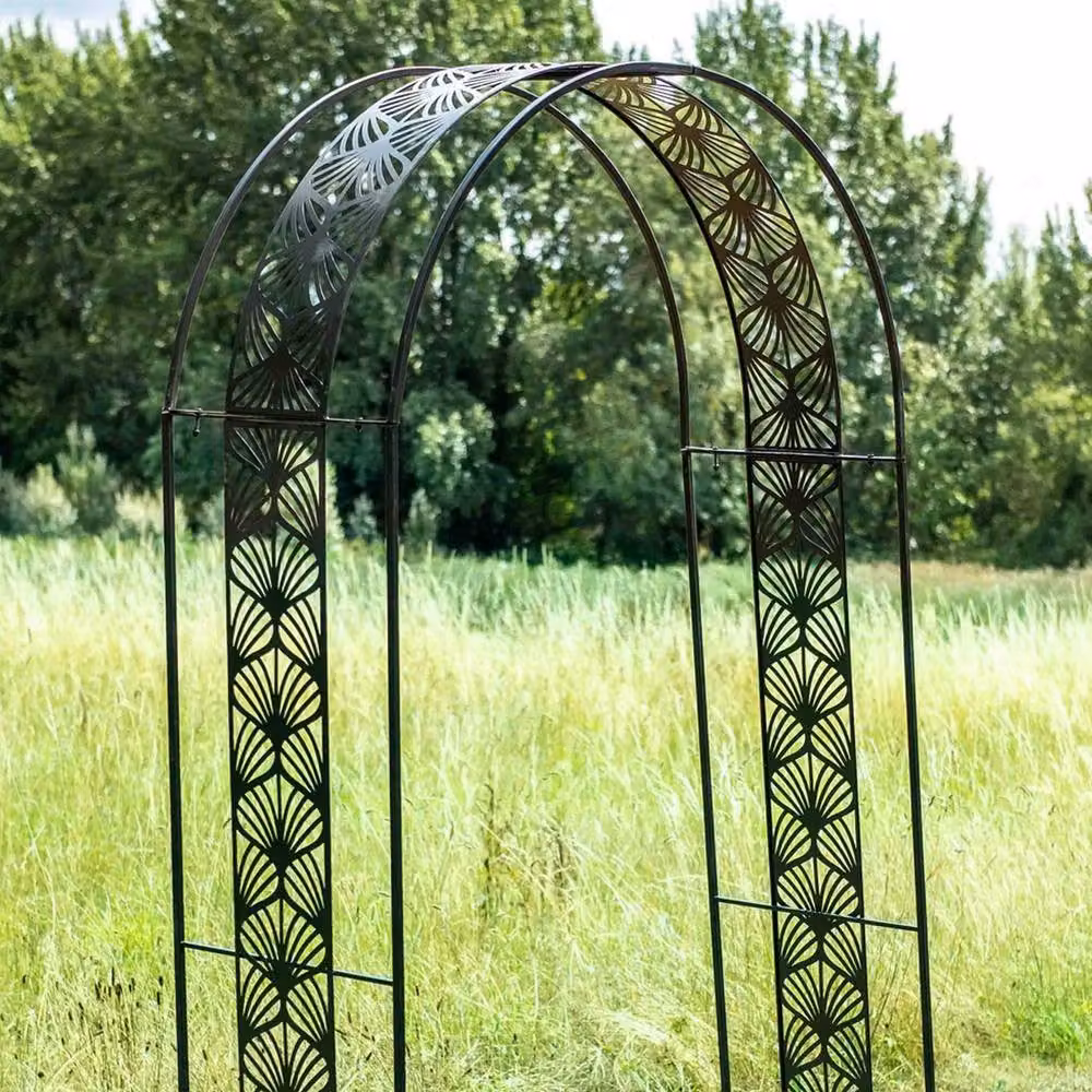 Ascalon Design Ltd Art Deco Arch Metal in Black, W: 120 cm, H: 233 cm, L: 46.5 cm – 2