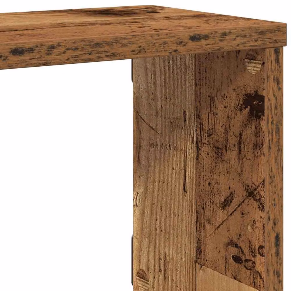 Berkfield Home Set of 4 Wall Mounted Cube Shelves in Old Wood Brown, W: 60 cm, D: 15 cm, H: 23 cm – 4