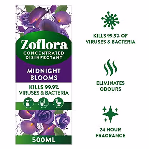 Zoflora All Purpose Concentrated Disinfectant, Midnight Blooms, 500ml, White – 3