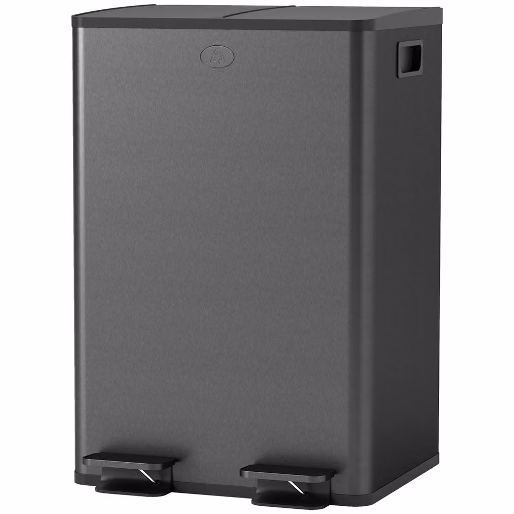 STILVORA 56L Dual Kitchen Bin with Pedal Lid and Soft Close, Black – 3