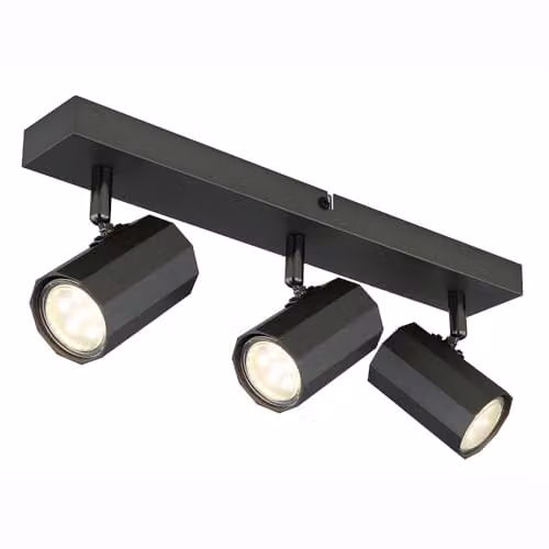 Netlighting James Grey Matt Ceiling Spotlight Bar with 3x GU10 Adjustable Aluminium Metal Lights W/D/H: 75 x 39 x 14.5 cm