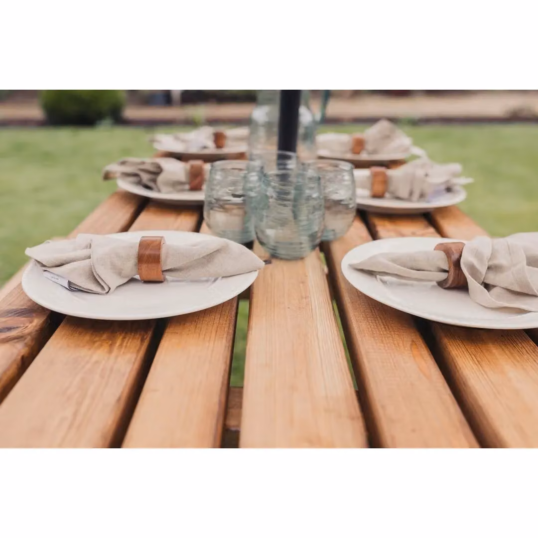 Churnet Valley Garden Furniture Ltd Valley Deluxe Picnic Table in Brown, W: 150 cm, D: 150 cm, H: 90 cm – 4