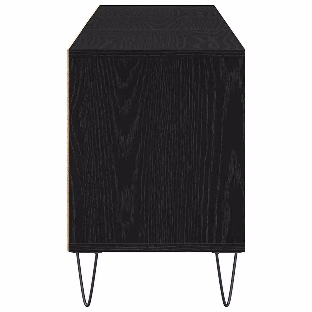 Berkfield Home TV Cabinet in Black Oak, W: 150 cm, D: 30 cm, H: 44.5 cm – 4