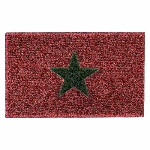 Nicoman Christmas Star PVC Spaghetti Doormat in Red and Green, W: 75 cm, D: 45 cm – 2
