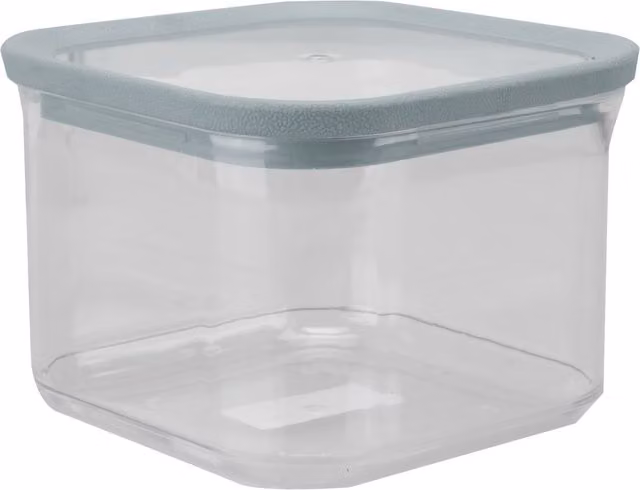 VFM Airtight and Leakproof Square Plastic Food Container, 500ml, Grey and Transparent