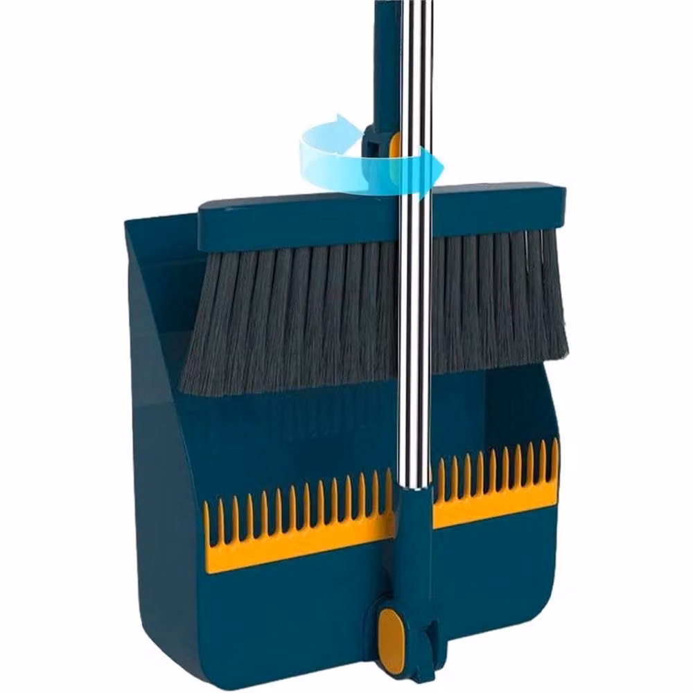 Havendro Blue Long Handled Dustpan and Brush Set with Stainless Steel Handle – 3