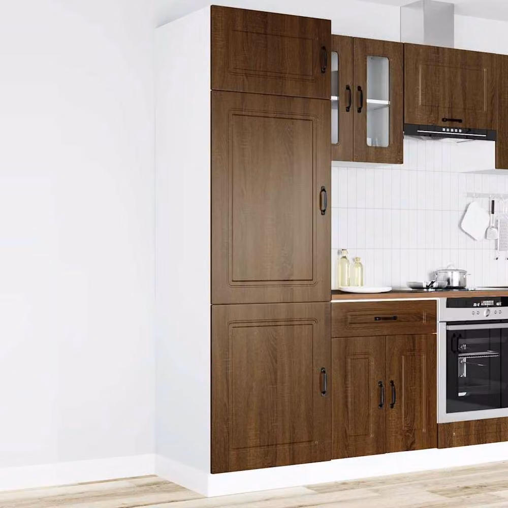 Berkfield Home Kalmar Kitchen Cupboard in Brown Oak Engineered Wood, W/D/H: 57.0 x 60.0 x 207.0 cm – 2