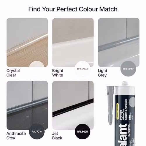 Hemway MS Polymer Kitchen and Bathroom Sealant and Adhesive, Grey, 300 ml – 4