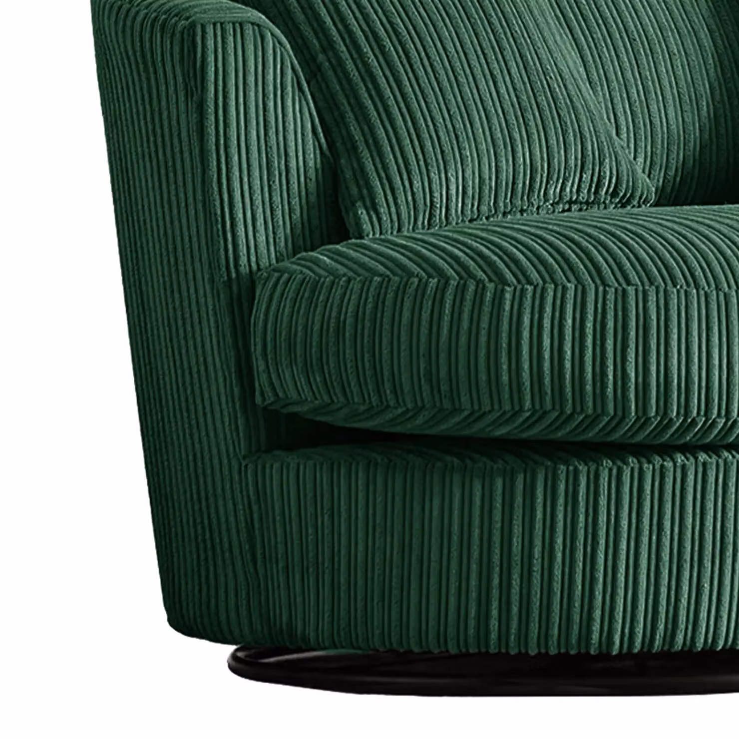 Furnishings For Less UK Luxor Jumbo Cord Single Seater 360 Degree Swivel Chair in Green – 2