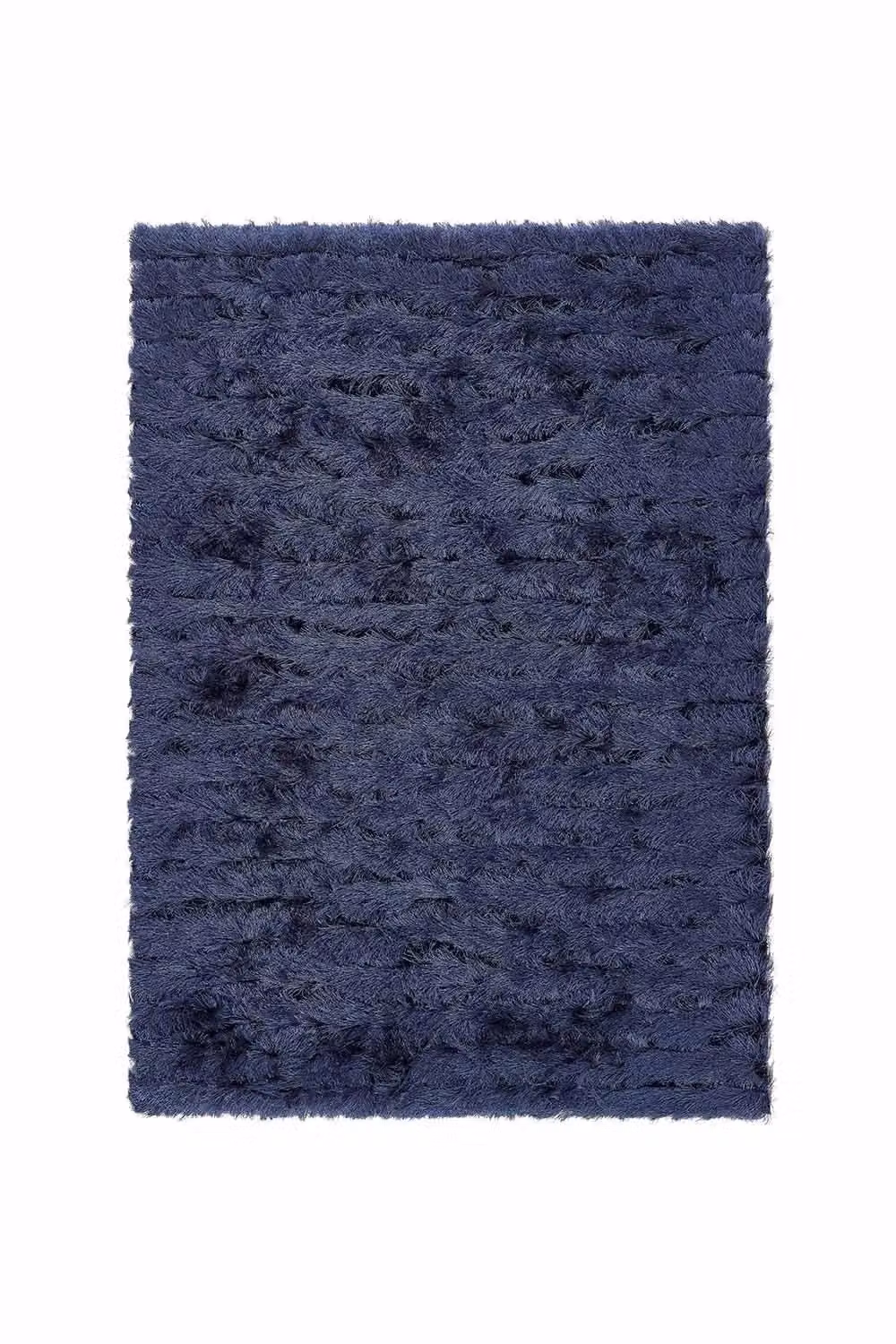 e-Rugs Carved Glamour Striped Shaggy Rug in Blue, W: 80 cm, L: 150 cm – 2