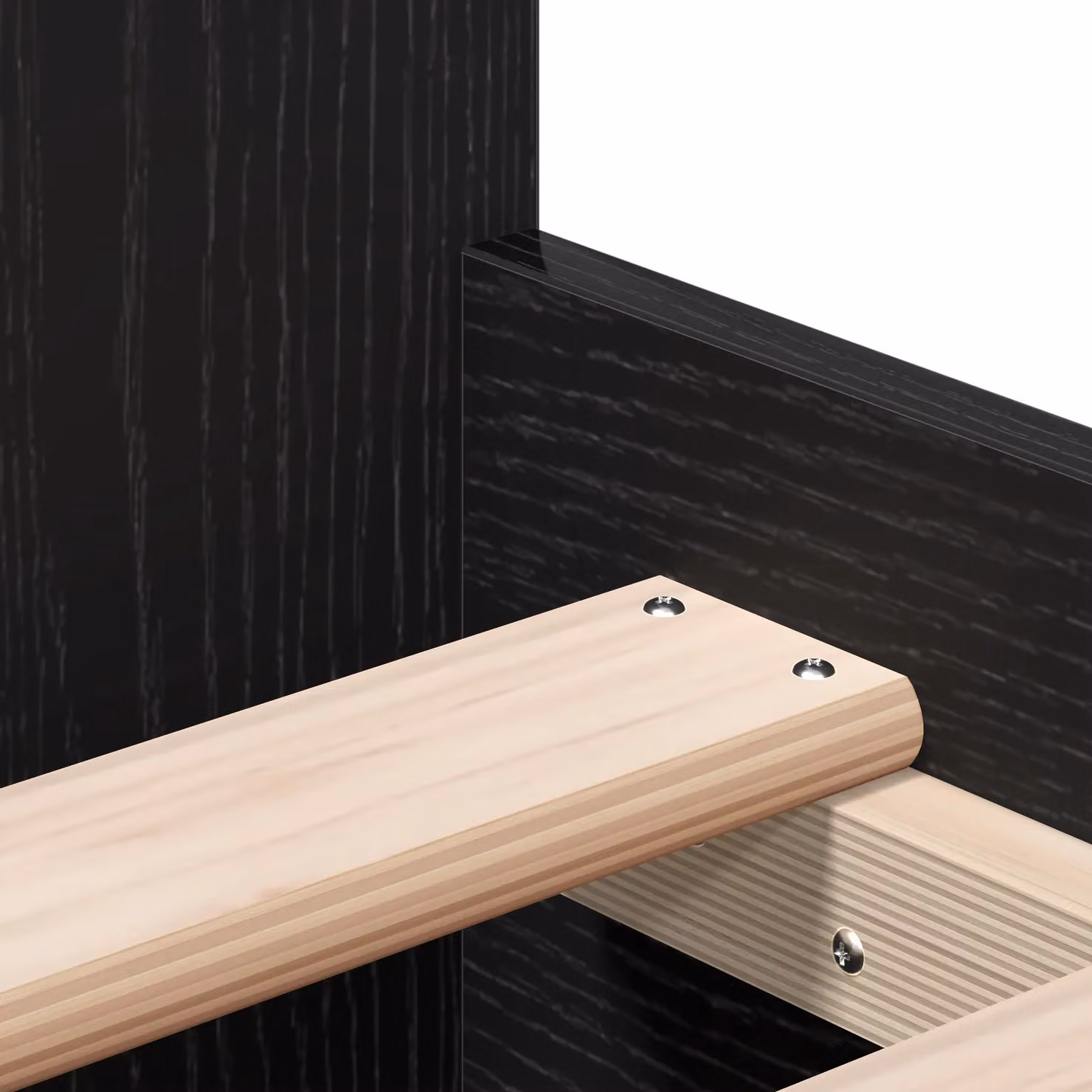 Berkfield Home Modern Bed Frame in Black Oak with Drawers, W/D/H: 90 x 200 cm – 4