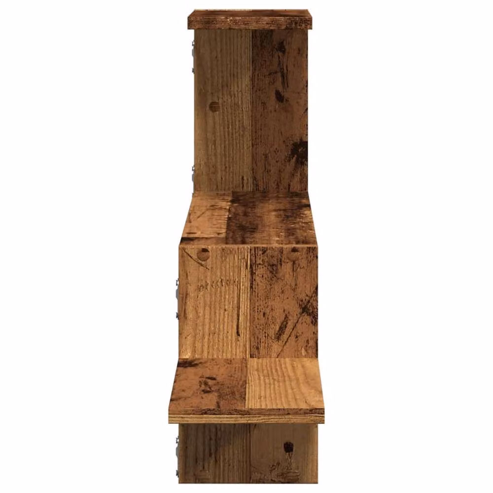 Berkfield Home Durable Wall Shelf in Old Wood Brown, W/D/H: 104 x 15 x 49 cm – 3