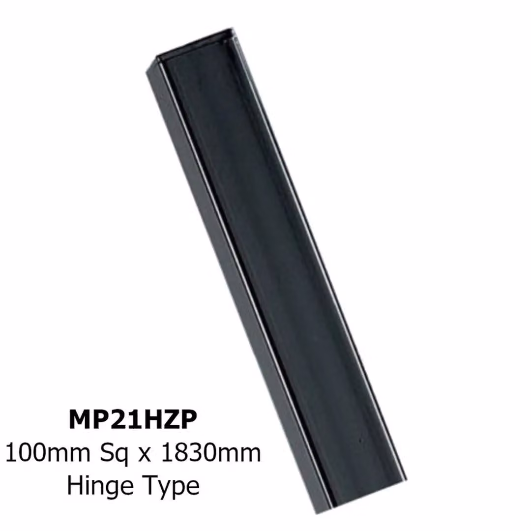 Burbage Iron Craft Square Flat Top Concrete-In Steel Posts with Hinge in Black, W/D/H: 10 x 10 x 183 cm – 2