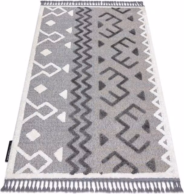 RugsX Moroccan Grey Polypropylene Rug, W: 120 cm, D: 170 cm