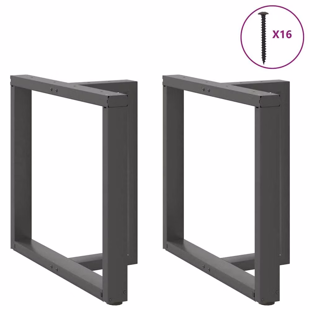 Berkfield Home T-Shaped Dining Table Legs, 2 Piece Set, Anthracite Grey Steel, W/D/H: 70 x 35 x 72-73 cm – 3