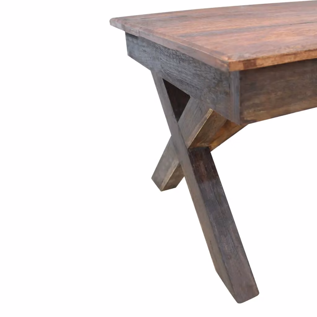 Berkfield Home Rustic Reclaimed Wood Coffee Table in Brown, W: 110 cm, D: 60 cm, H: 45 cm – 3