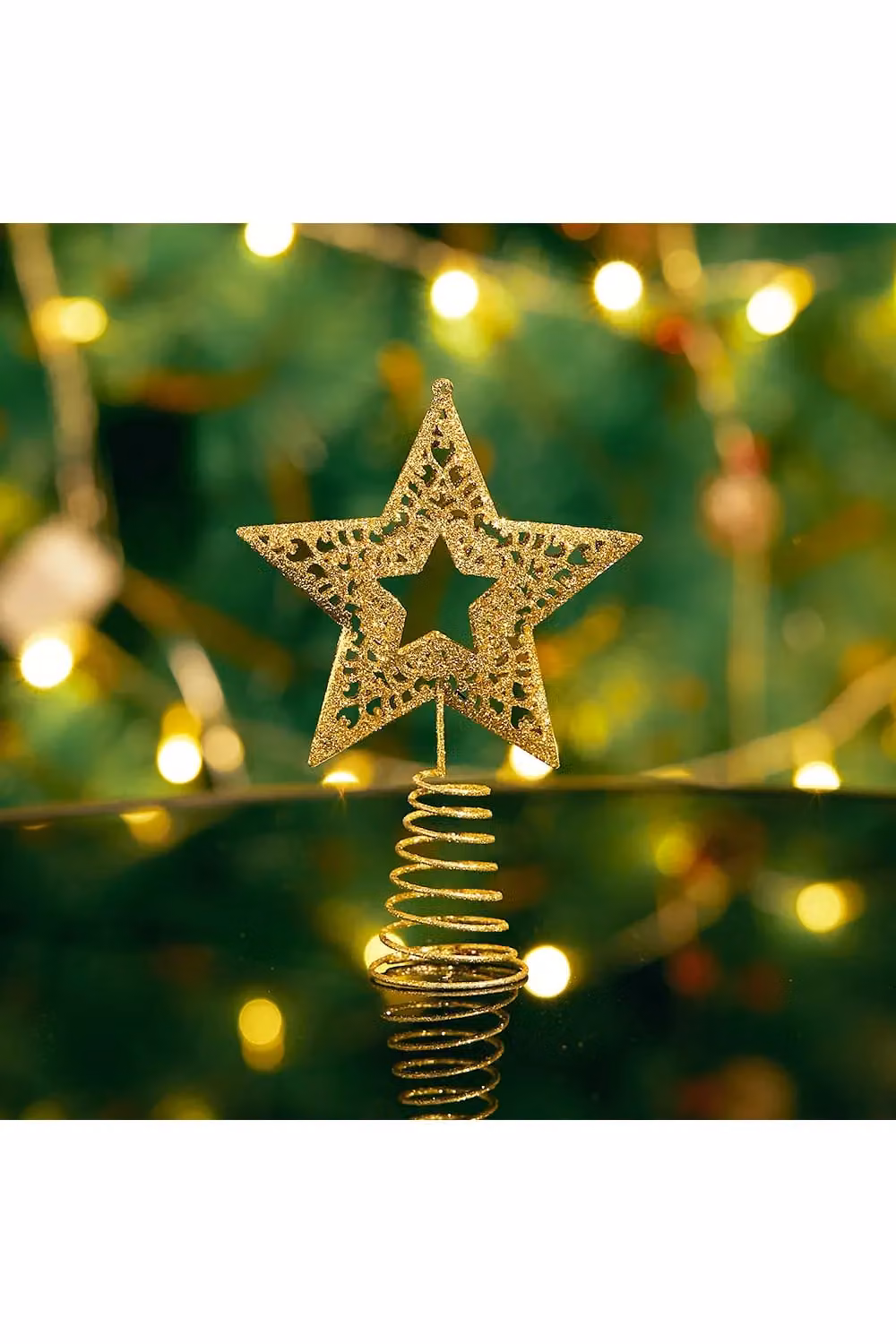 Living and Home Gold Glitter Star Christmas Tree Topper – 2