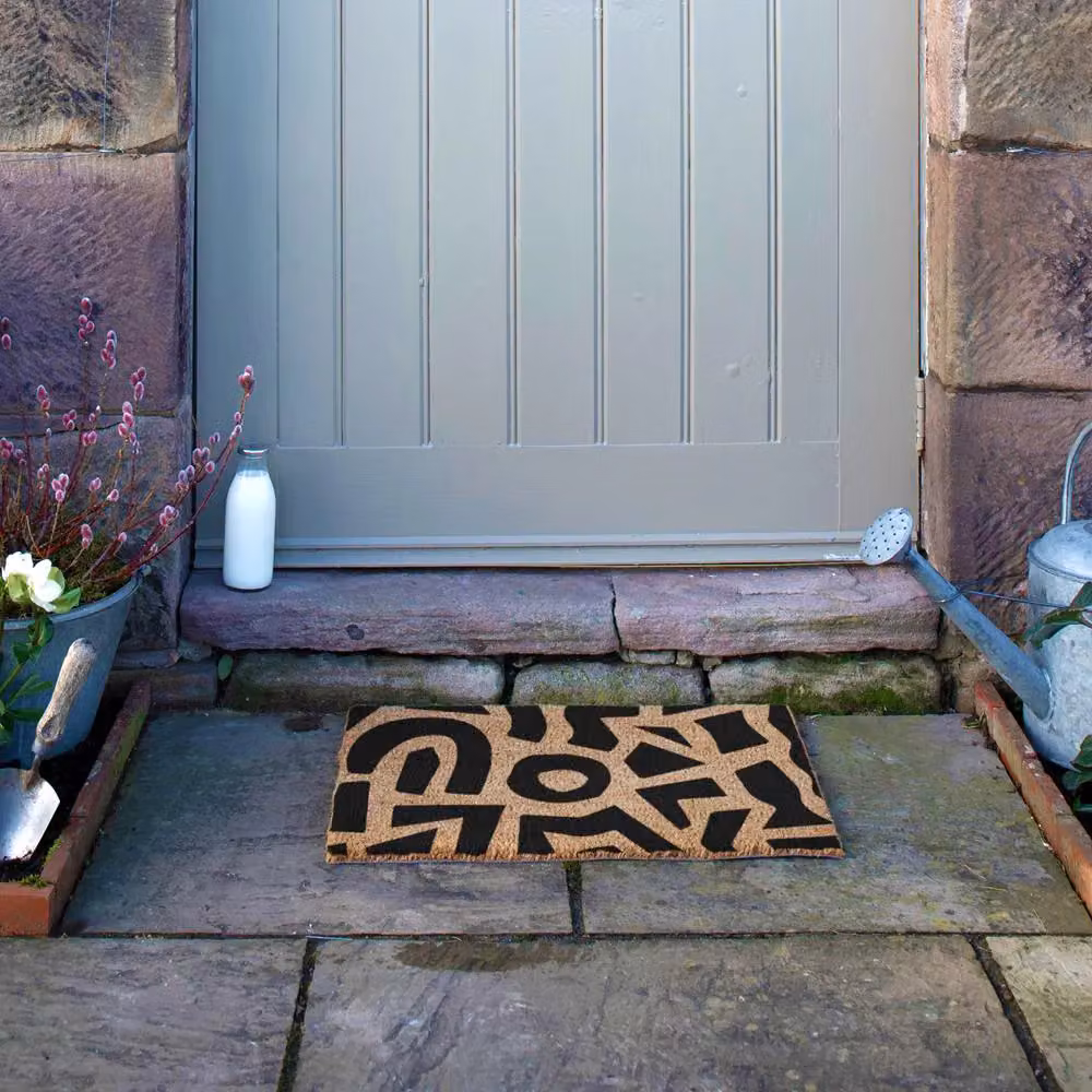 Artsy Mats Black Random Shapes Pattern Doormat, W: 60 cm, D: 40 cm – 5