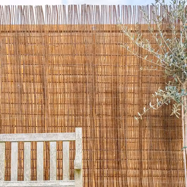 Primrose Woven Willow Privacy Screening Mat, Brown, H x W: 1.8 x 4 m