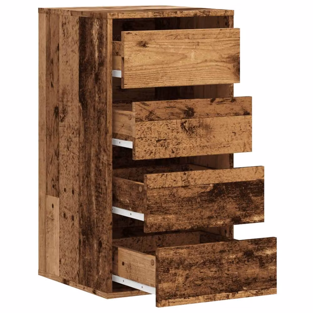 Berkfield Home Corner Chest of Drawers in Brown Old Wood, W: 40 cm, D: 41 cm, H: 76 cm – 4