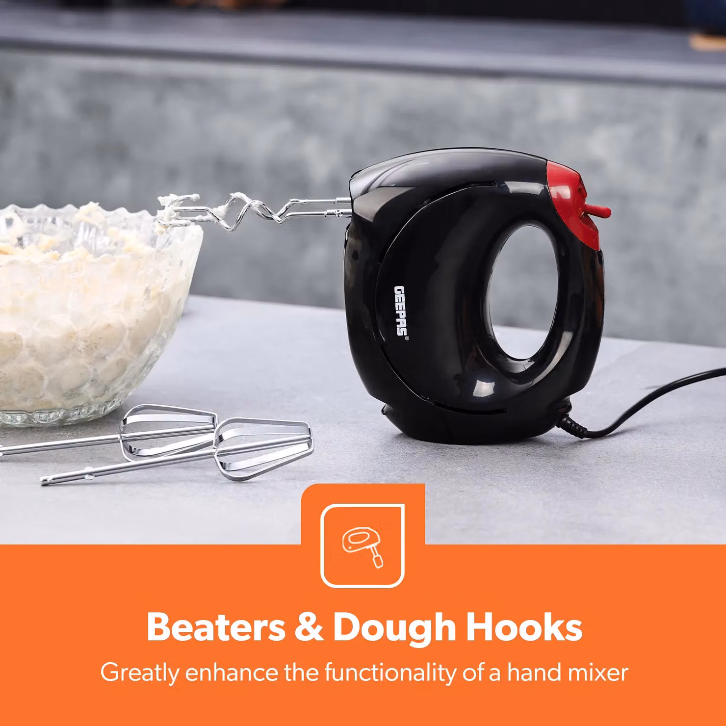Geepas Hand Mixer and Hand Blender Set in Black – 3