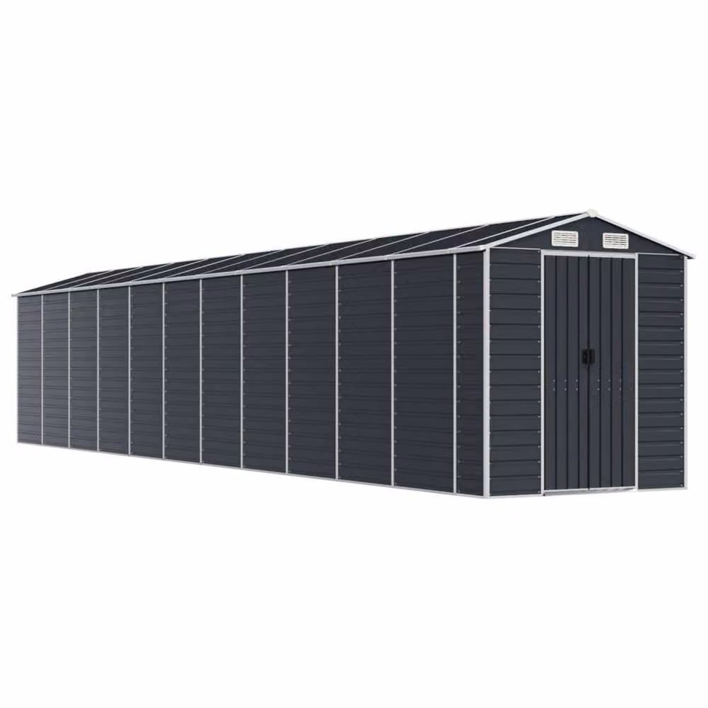 Berkfield Anthracite Galvanised Steel Garden Shed, W: 980 cm, D: 191 cm, H: 198 cm – 3