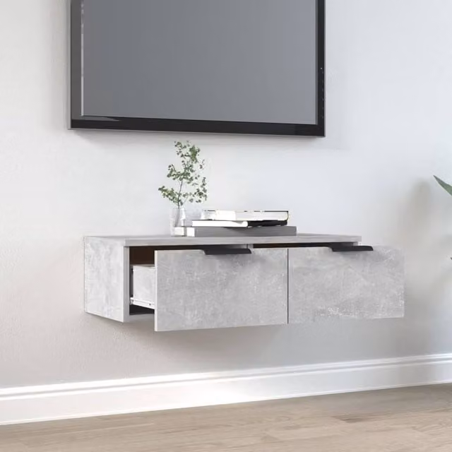 Berkfield Home Wall Mounted Cabinet in Concrete Grey, W/D/H: 68 x 30 x 20 cm – 1