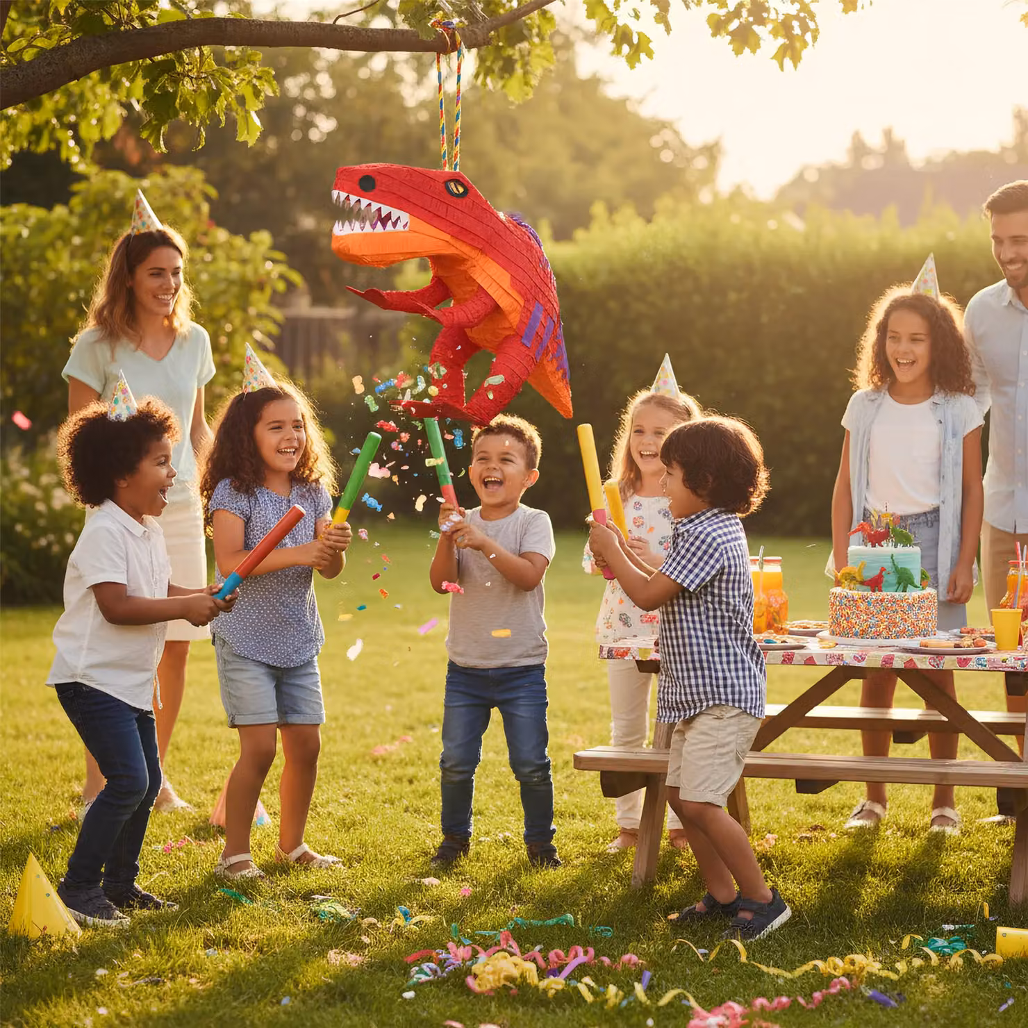 Fax Potato Red T-Rex Pinata Set, 2-Piece Party Decoration Kit – 5