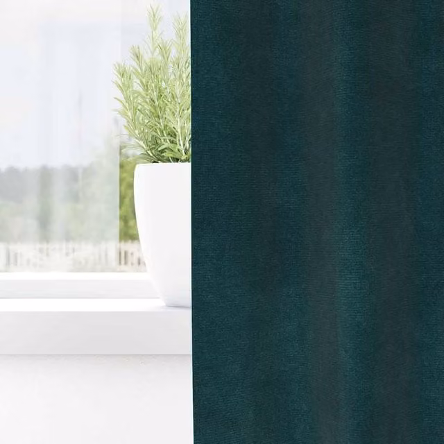 Berkfield Home Elegant Dark Green Velvet Blackout Curtains with Top Tape, 2 Pack