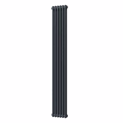 UK Radiators Alpha Anthracite 2 Column Vertical Traditional Cast-Iron Style Steel Radiator, H 180 cm x W 28.4 cm – 2
