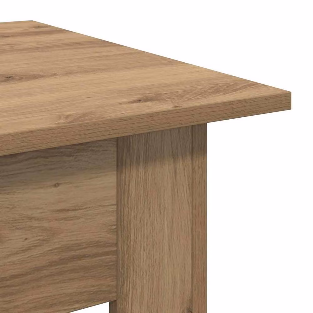 Berkfield Home Elegant Artisan Oak Coffee Table in Brown, W/D/H: 55 x 55 x 42 cm – 5