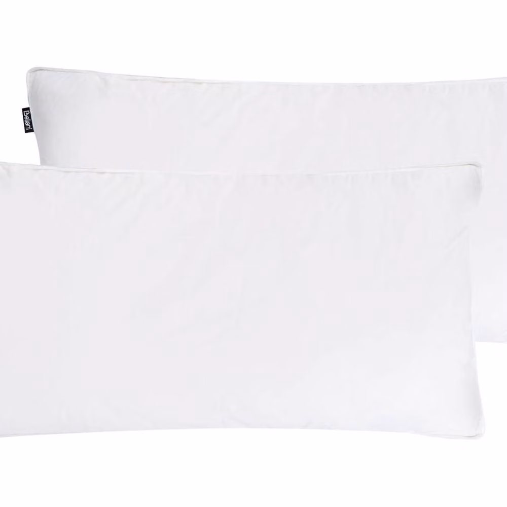 Wyld and Coco 2 Pack White Duck Down and Feather Pillows, W/D/H: 80 x 40 x 11 cm – 2