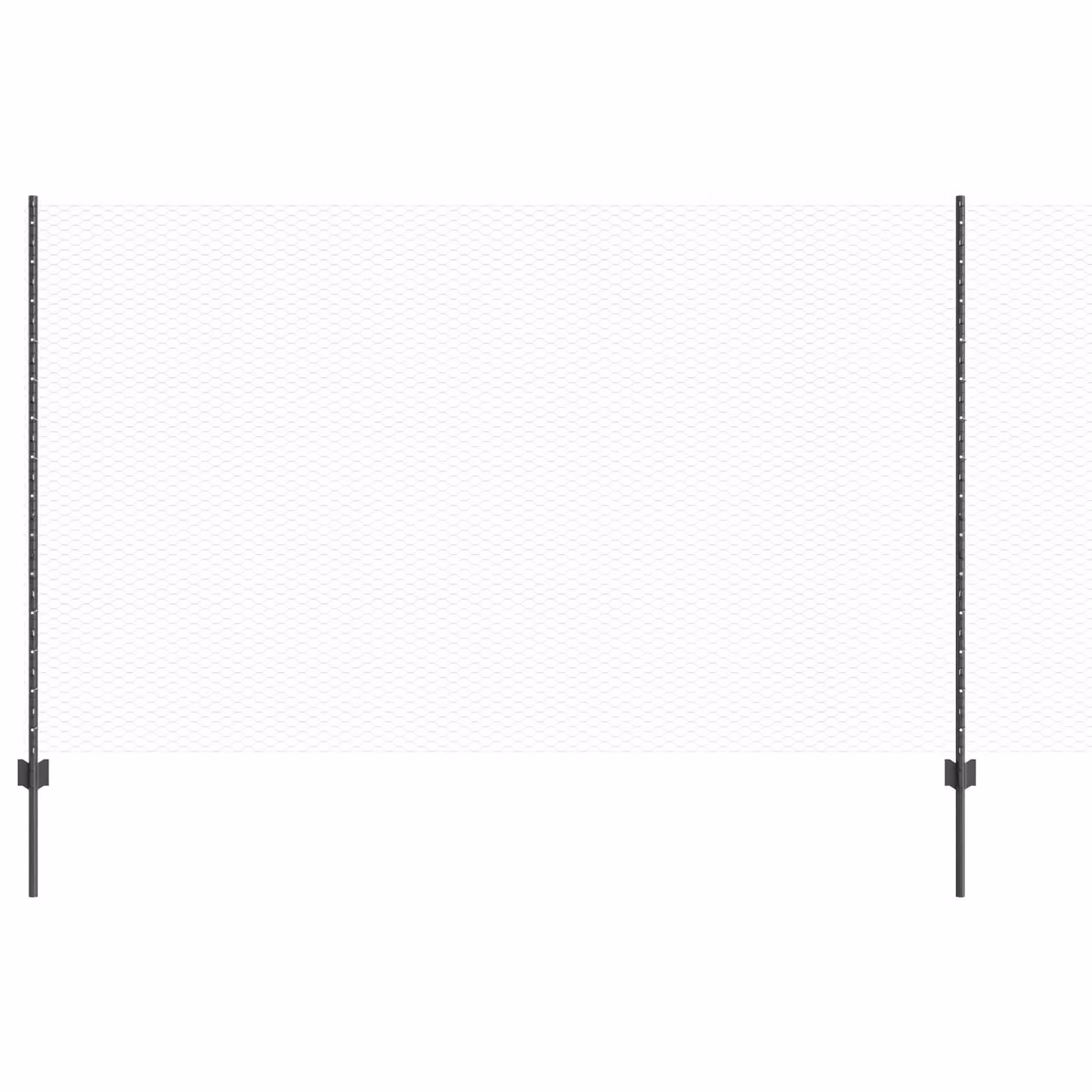Berkfield Home Grey Steel U-Channel Mesh Fence Posts, 10 Pack, Height: 140 cm – 2