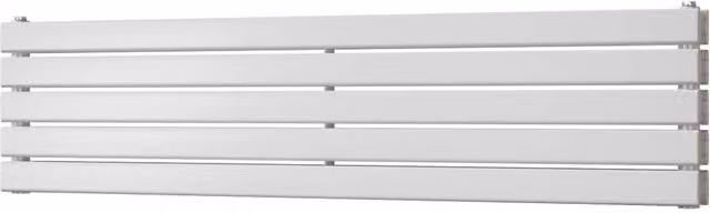 UK Radiators Typhoon Axis White Horizontal Double Panel Designer Radiator W: 140 cm, H: 34 cm