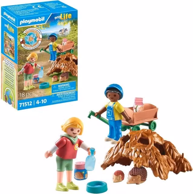 Playmobil Children with Hedgehog Family Play Set in Green and Multicolour