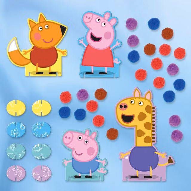 Peppa Pig Mosaic Gluing Pompom Cards, Multicolour
