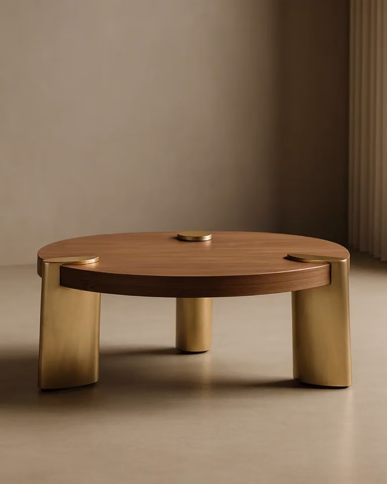 Tommy Franks Round Amara Coffee Table in Brown Walnut