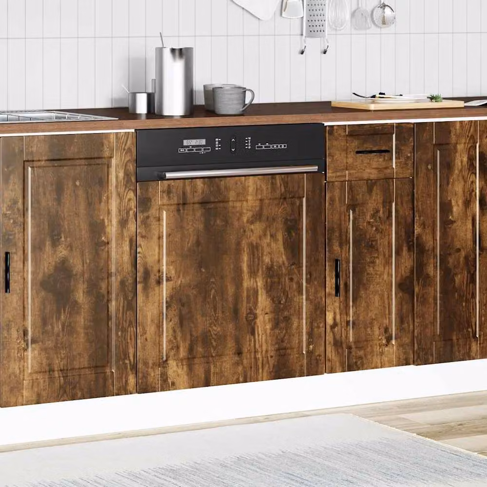 Berkfield Home Dishwasher Panel Porto Smoked Oak in Brown, W/D/H: 60 x 1.5 x 67 cm – 2