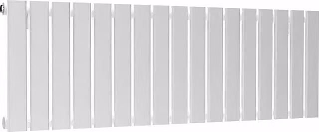 Lux Heat Single Flat Horizontal Steel Radiator in White, W: 119 cm, H: 40 cm
