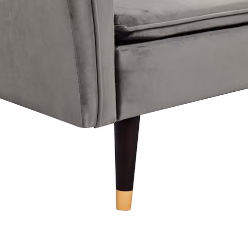 Comfy Living Plush Velvet Tufted Click Clack Sofa Bed in Grey – 4