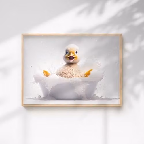 60 Second Makeover Baby Duck Quirky Animal Print Paper Poster, A3, Multicolour