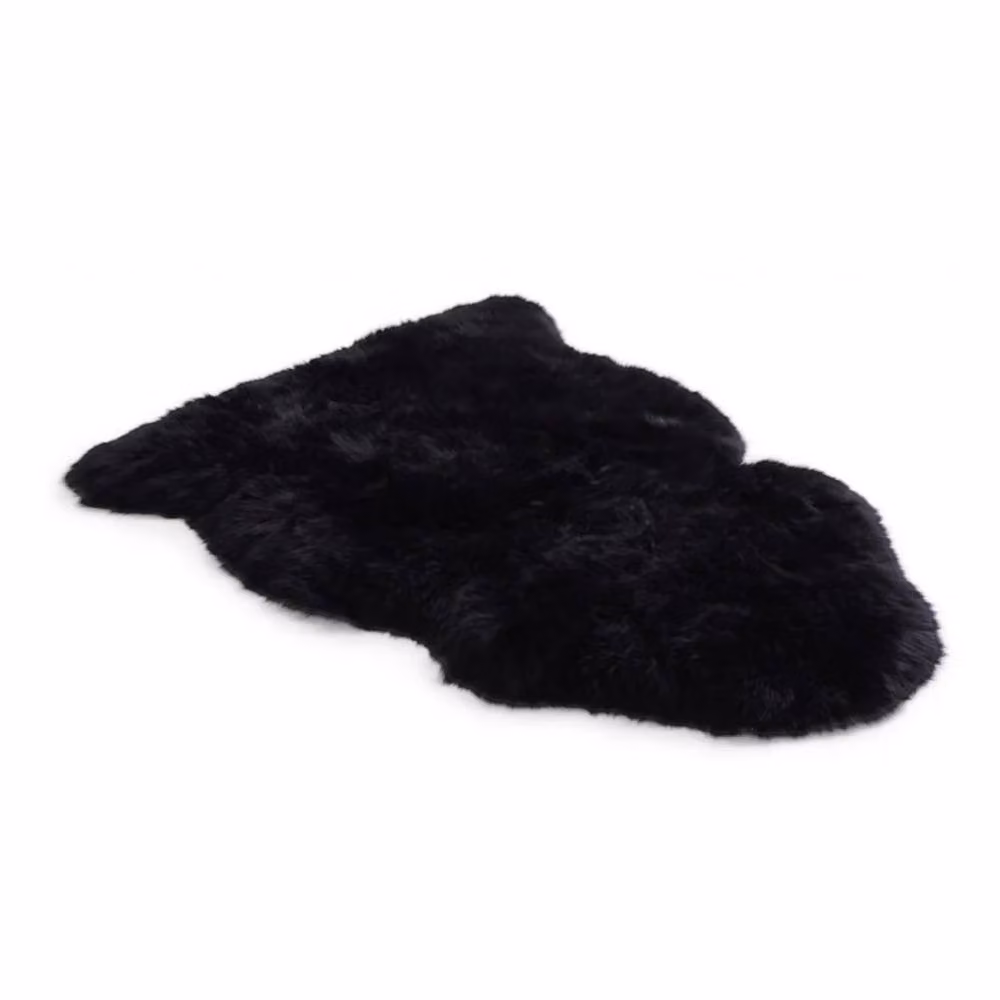 Infinity Leather Natural Sheepskin and Wool Single Rug in Black, W: 90 cm, D: 60 cm – 2